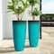 Glitzhome® Oversized Gradient Faux Ceramic Tall Plastic Planters, 2ct.